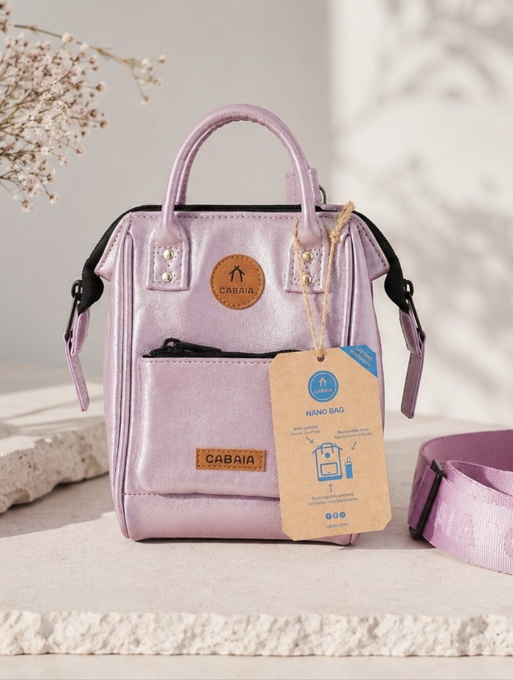 CABAIA Nano Adventurer Capri Lilac Iridescent Crossbody Bag NWT